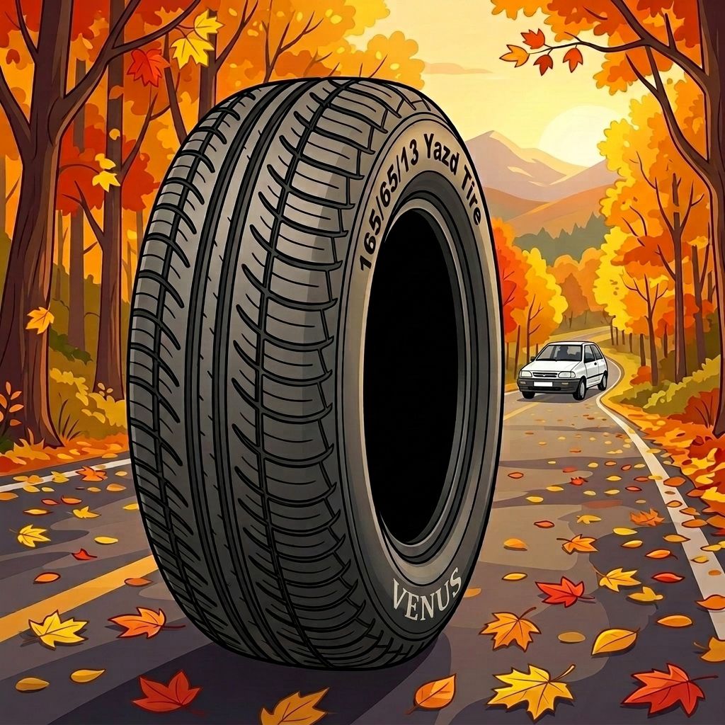 لاستیک 165/65R13 یزد تایر تاریخ 2026 (خرید یک جفت + دو عدد والف هدیه)