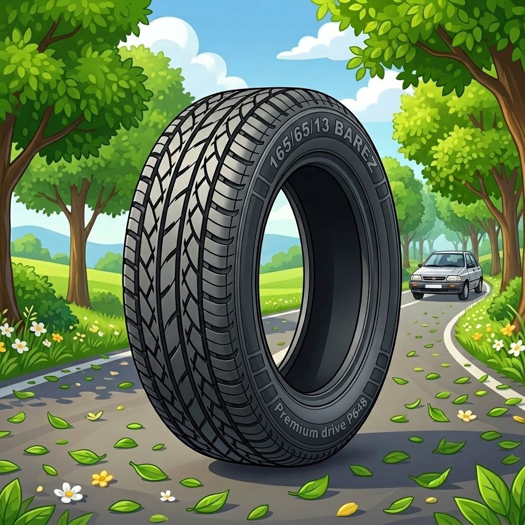 لاستیک 165/65R13 بارز  تایر تاریخ 2026 (خرید یک جفت + دو عدد والف هدیه)