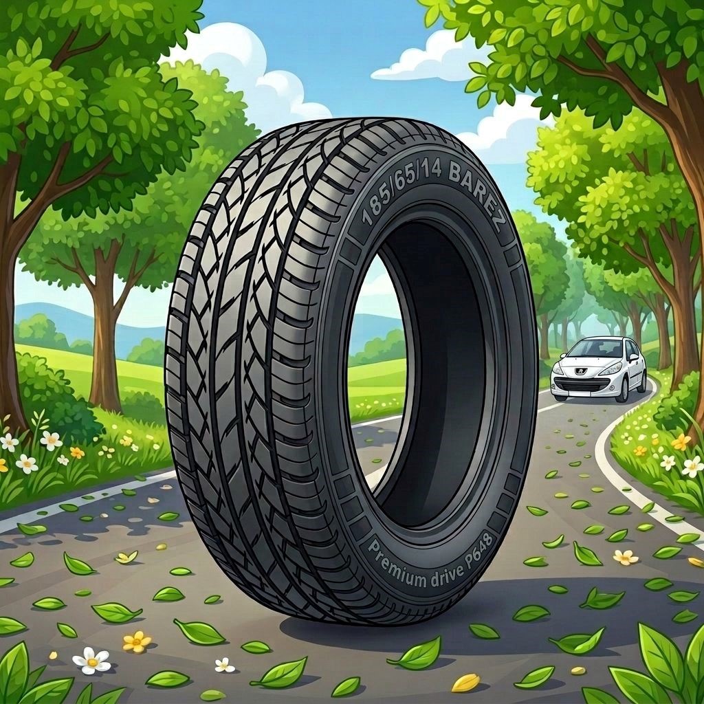 لاستیک 185/65R14 بارز  تایر تاریخ 2026 (خرید یک جفت + دو عدد والف هدیه)