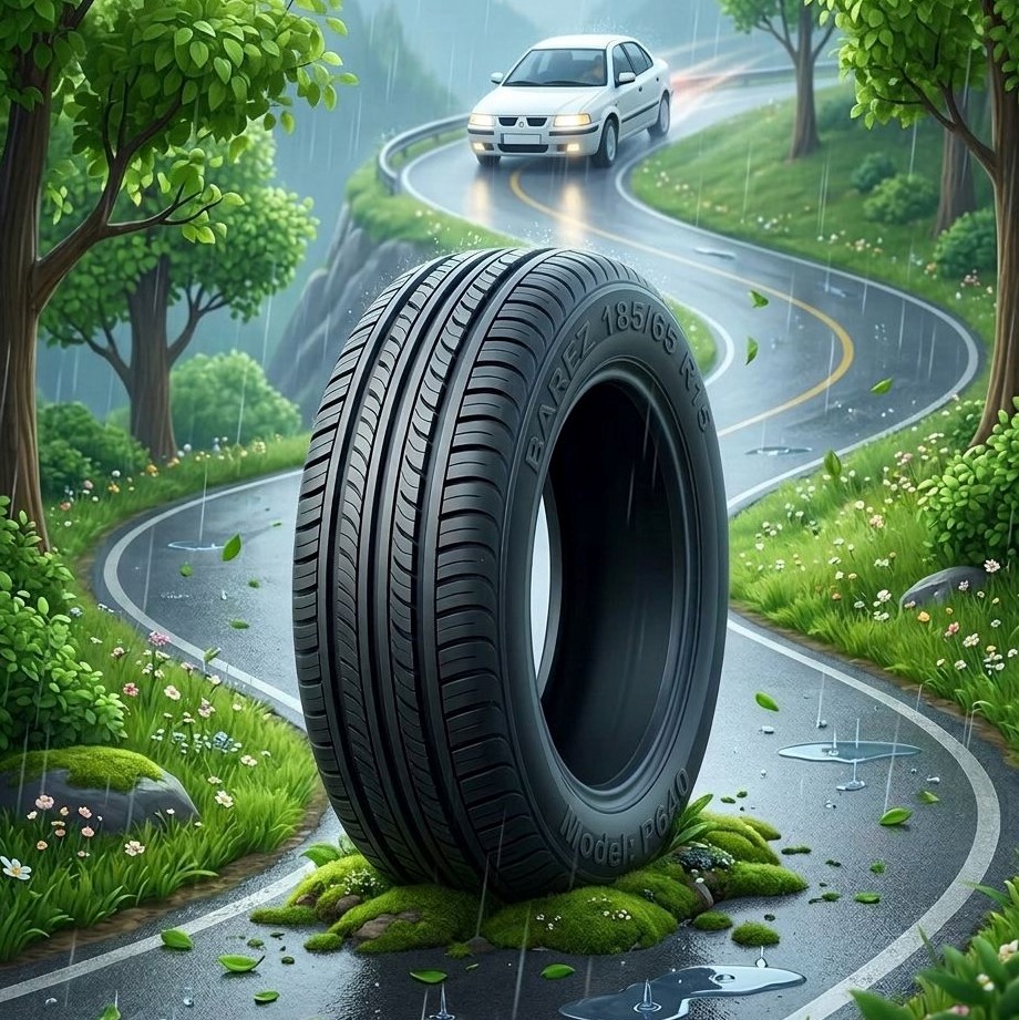 لاستیک 185/65R15 بارز  تایر تاریخ 2026 (خرید یک جفت + دو عدد والف هدیه)