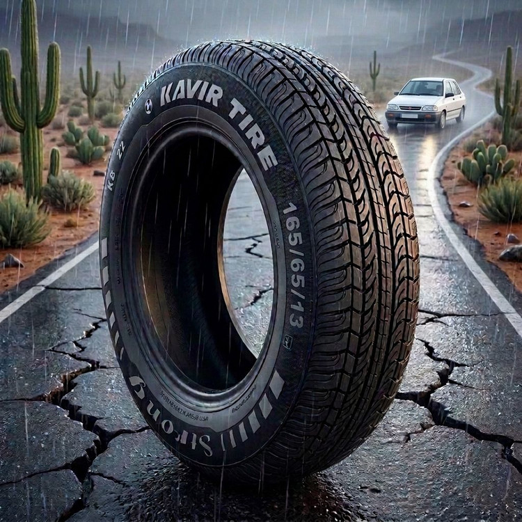 لاستیک 165/65R13 کویر تایر تاریخ 2026 (خرید یک جفت + دو عدد والف هدیه)