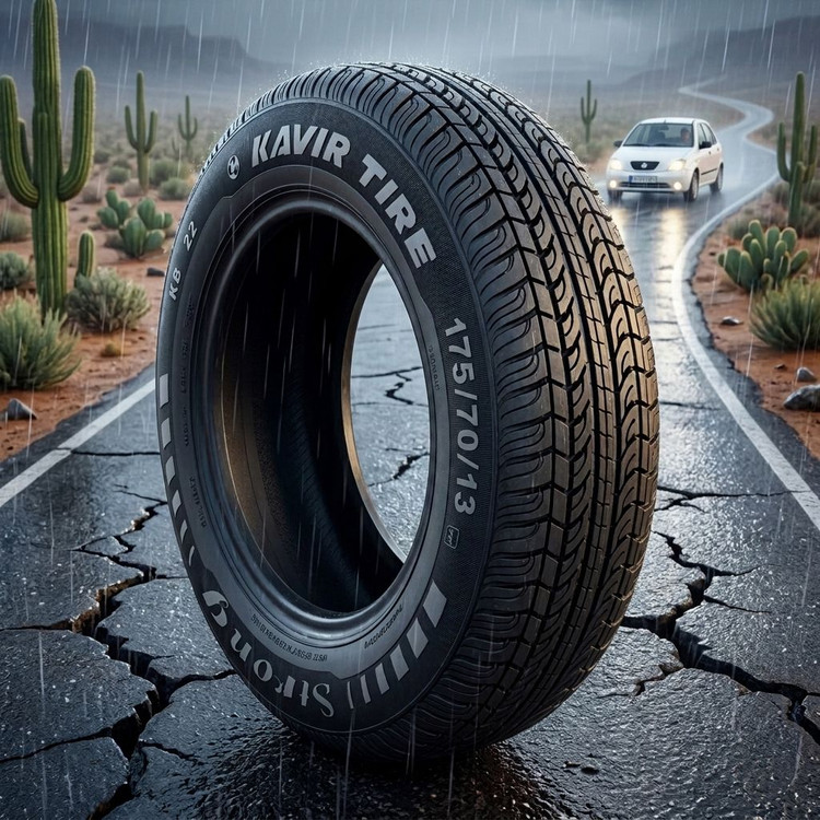 لاستیک 175/70R13 کویر تایر تاریخ 2026 (خرید یک جفت + دو عدد والف هدیه)