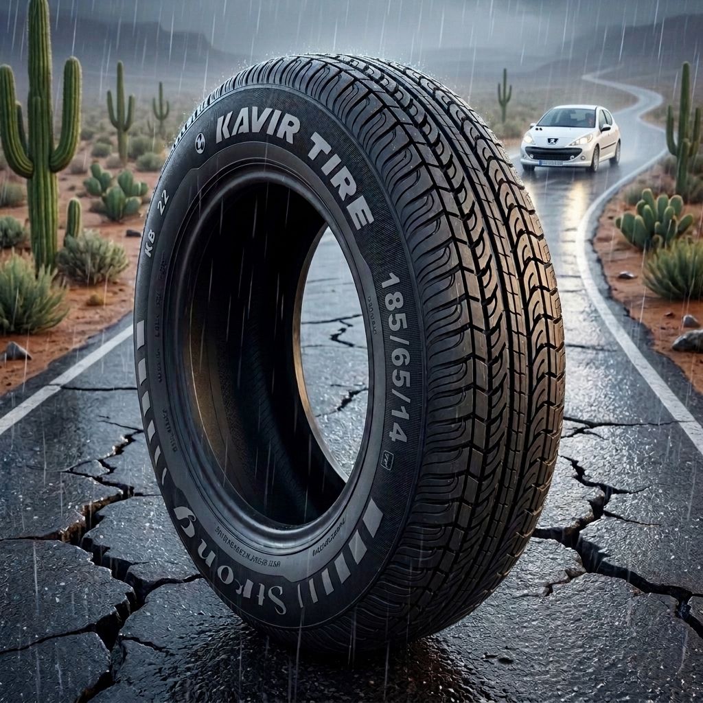 لاستیک 185/65R14 کویر تایر تاریخ 2026 (خرید یک جفت + دو عدد والف هدیه)