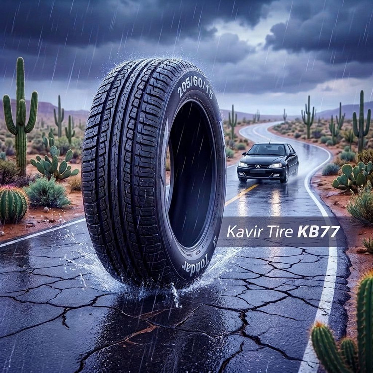 لاستیک 205/60R15 کویرتایر تاریخ 2026 (خرید یک جفت + دو عدد والف هدیه)