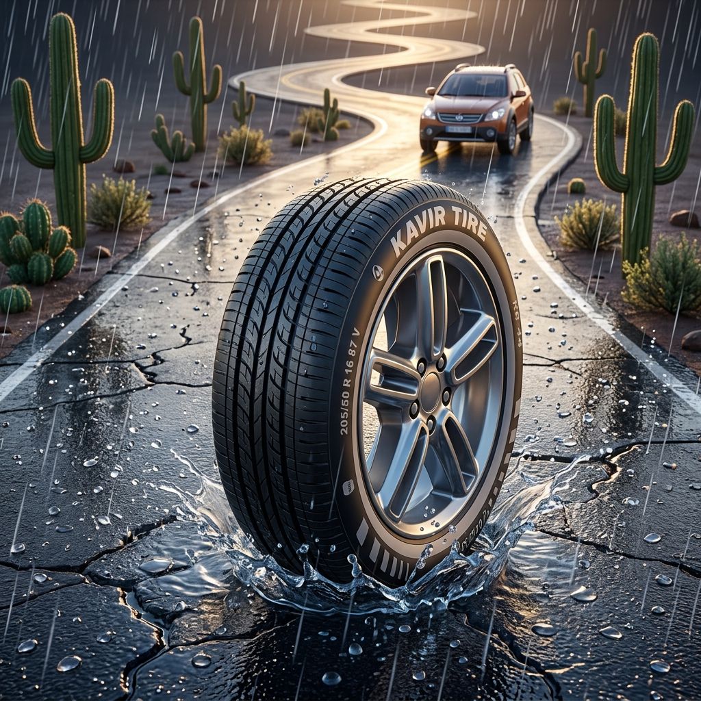لاستیک 205/50R16 کویرتایر تاریخ 2026 (خرید یک جفت + دو عدد والف هدیه)