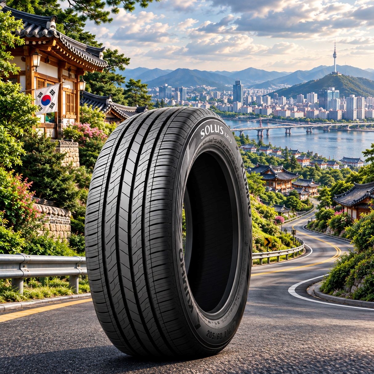 لاستیک 215/60R16 کومهو کره  تاریخ 2025 (خرید یک جفت + دو عدد والف هدیه)