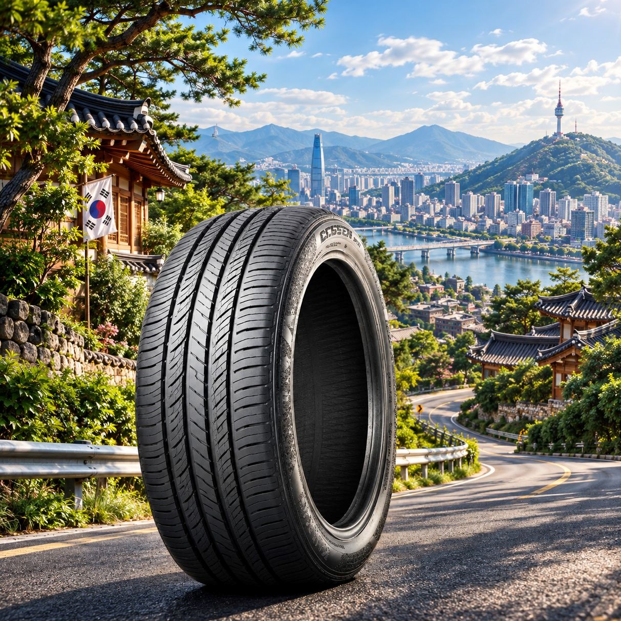 لاستیک 225/55R18 کومهو کره  تاریخ 2025 (خرید یک جفت + دو عدد والف هدیه)