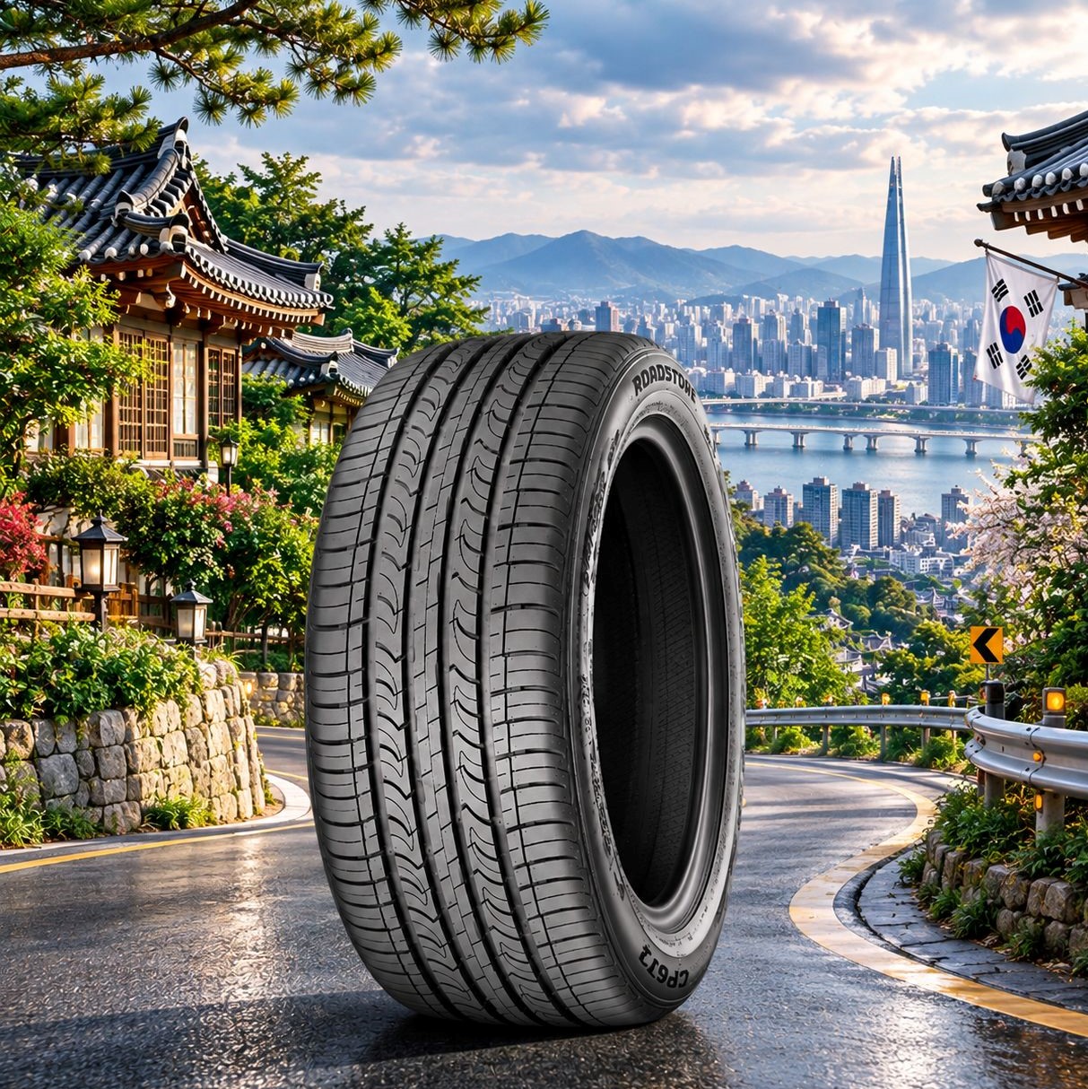 لاستیک 195/55R16 رودستون کره  تاریخ 2025 (خرید یک جفت + دو عدد والف هدیه)